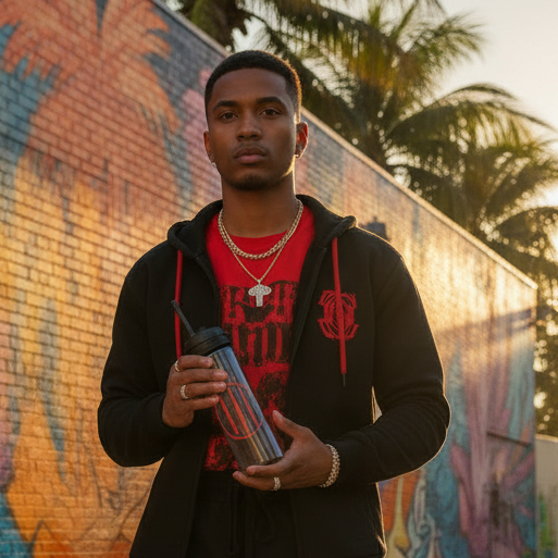 Flip straw water bottle