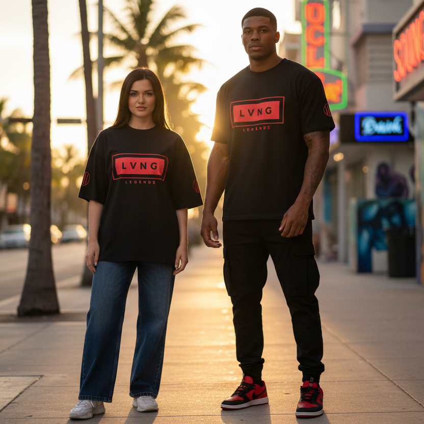 Unisex organic oversized high neck t-shirt